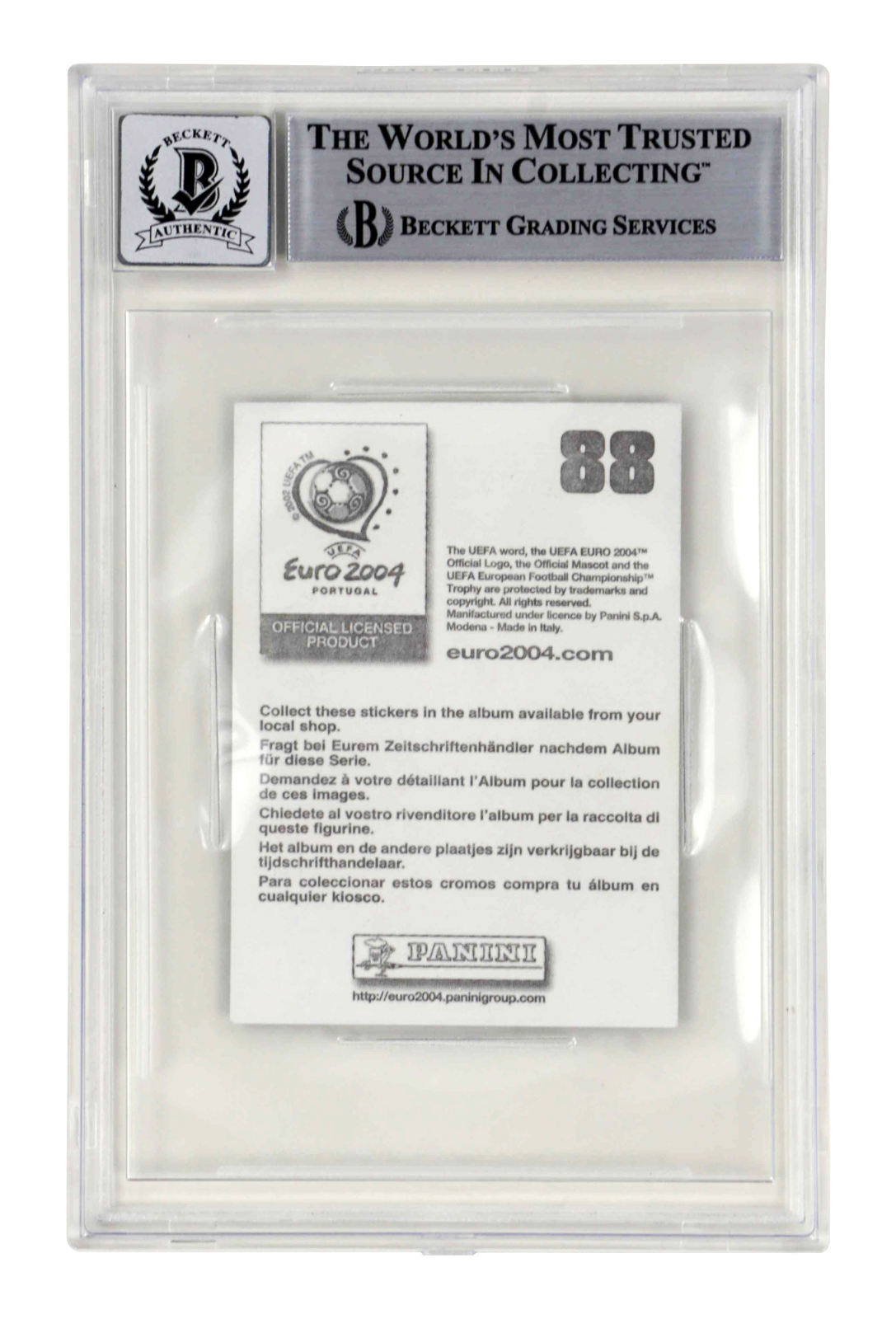 Fernando Torres Signed 2004 Panini UEFA Euro Portugal Sticker - BGS 10 Autograph